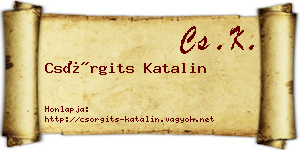 Csörgits Katalin névjegykártya